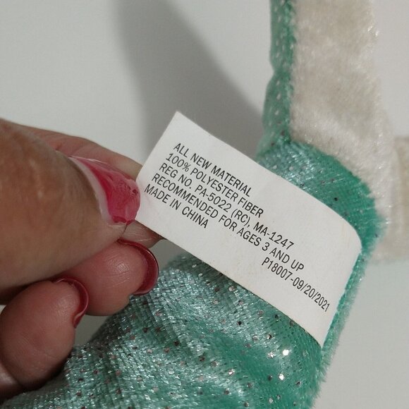 Goffa Whale Plush Stuffed Animal Toy Green Glitter Ages 3 and Up 11 inch - Picture 7 of 7